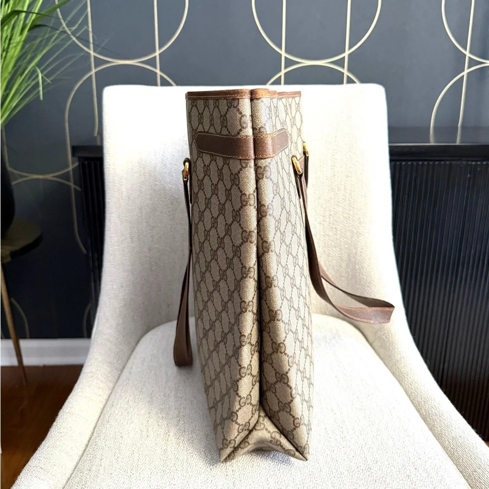 Authentic Gucci large tote bag brown monogram coated canvas - Picture 8 of 16